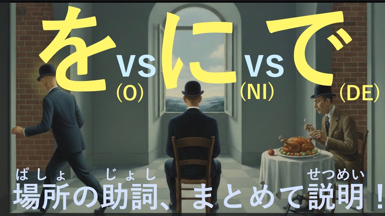 【イメージで教える日本語】場所の助詞「を」「に」「で」（クイズつき） ※決定版