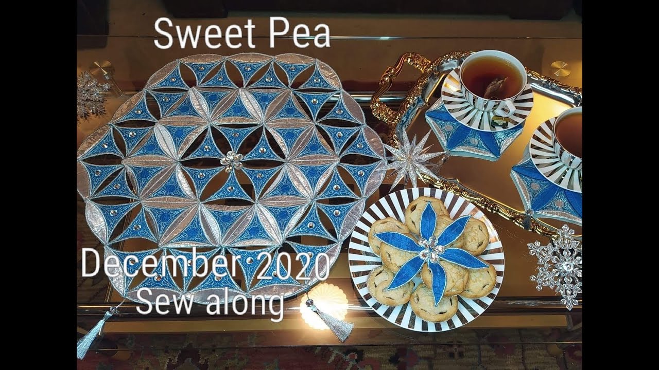 Sweet Pea's December 2020 Sew Along (the Cathedral Triangles Table Centre design.)