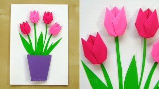 Basteln mit Papier: Blumen. Glückwunschkarten selber machen. Geschenkidee zu Geburtstag, Hochzeit