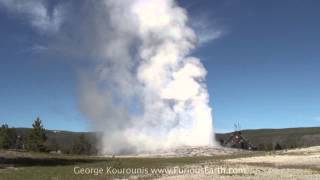 Yellowstone Volcano - Erupting Old Faithful Geyser