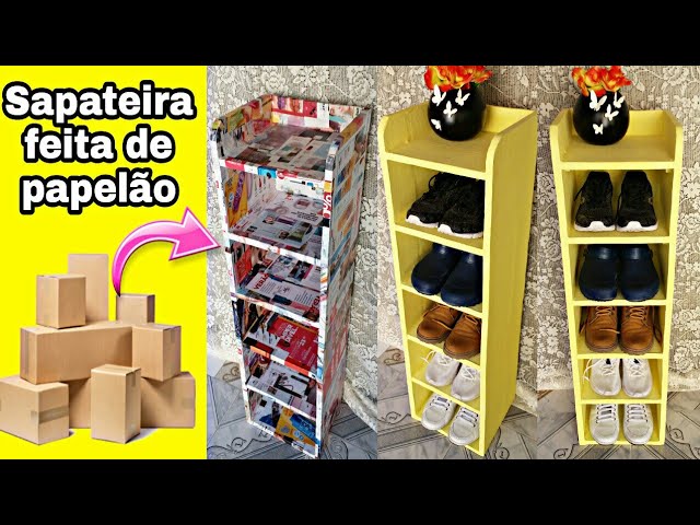 🔥Como Hacer un MUEBLE de CARTON Para ZAPATOS Facil y Rapido 2021 [Organizador  de ZAPATOS de CARTÓN] 