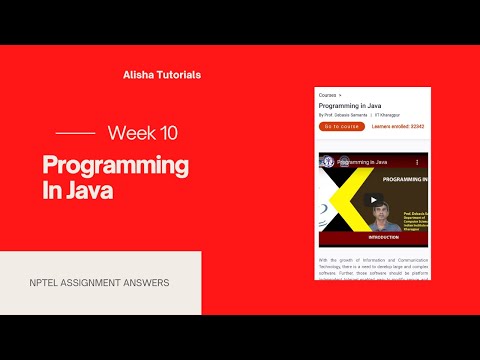 Programming in Java Nptel Week 10 Assignment 10 answers solutions #nptel2021