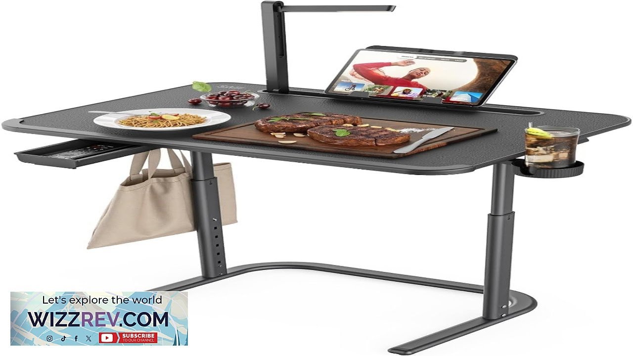 SAIJI XXL Extra Large TV Tray TableHeight & Tilt Adjustable Heavy Duty
