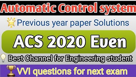 Automatic Control system 2020Even||PYQ sbte Bihar 2020||ACS Paper Solution||Engineer