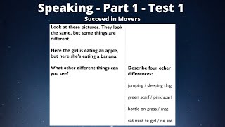 1.1 | Speaking -  Part 1 - Test 1 | Succeed in Movers