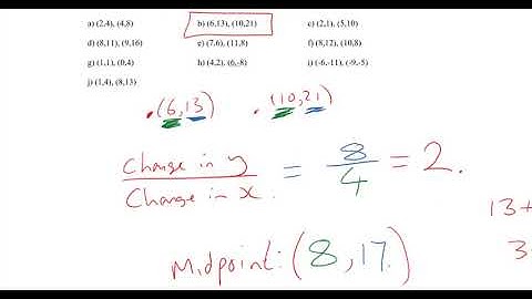 Gradient, midpoint and distance between two points