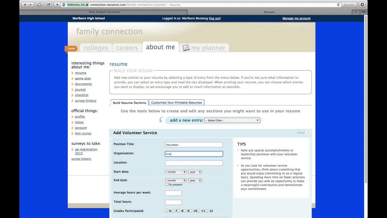 FRHSD Naviance resume - YouTube