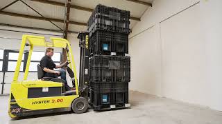 Βιομηχανικός Κάδος Hdpe Ροής Αδειάσματος Χύδην Υλικών Με Χωρητικότητα 1,65 M³ Και Πλήρη Στοίβαξη