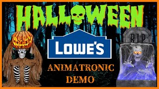 Lowes Halloween Pop Up Jack O Lantern & Skeleton Tombstone Animatronic Unboxing Demo Haunted Living