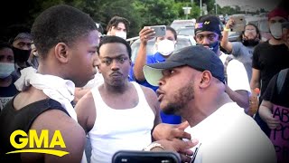 Man at center of viral exchange during protest speaks out l GMA