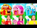 Eén Gekleurd Huis Uitdaging McDonald’s vs Ijsje vs Donuts | Gekke Uitdaging GoFun Challenge