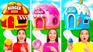 Eén Gekleurd Huis Uitdaging McDonald’s vs Ijsje vs Donuts | Gekke Uitdaging GoFun Challenge