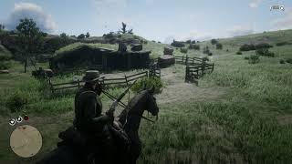Red Dead Redemption 2 gameplay, new horse ranch/Новое ранчо для лошади))
