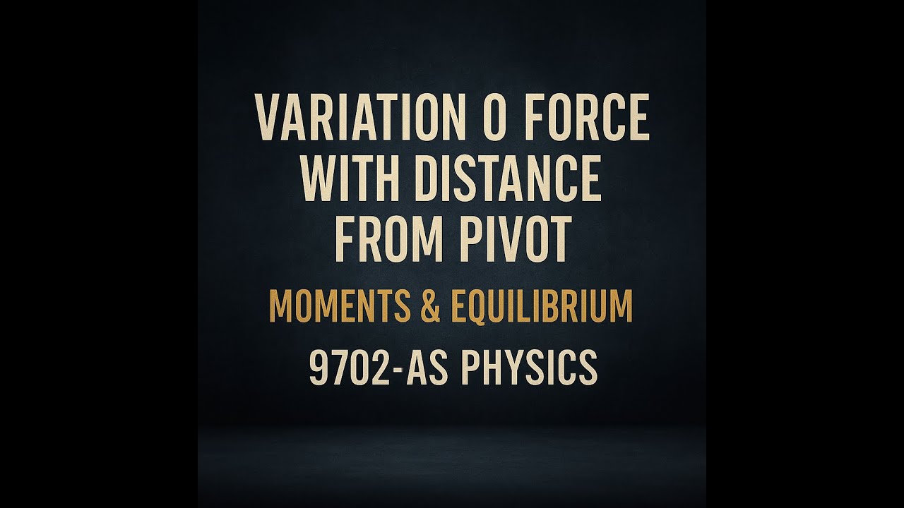 Variation of Force with Distance from Pivot | Moments & Equilibrium | 9702-AS Physics