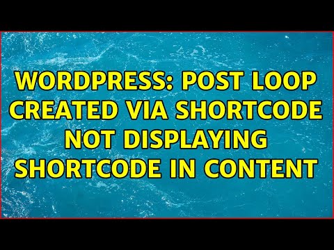 Wordpress: Post loop created via shortcode not displaying shortcode in content