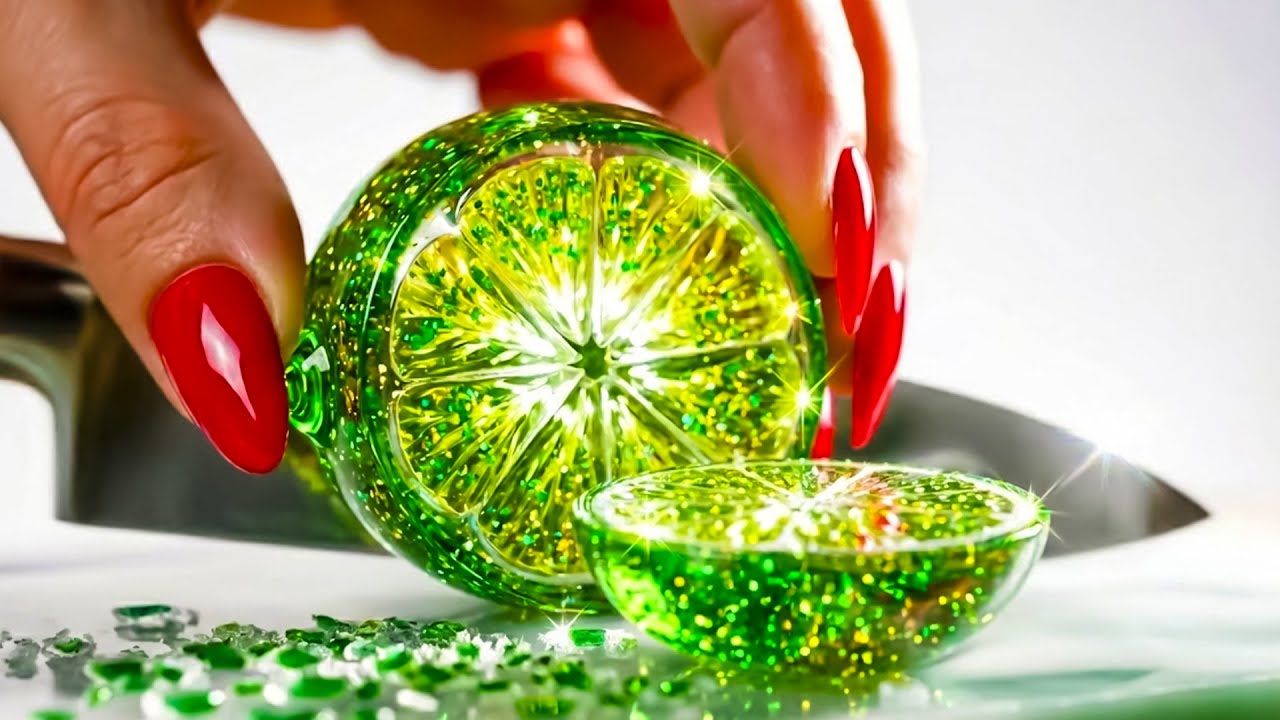 🌟 Ultra Satisfying Glass Fruit Cutting ASMR 🔪🍎🍓✨ | Slow Motion Relaxation (No Music, Pure Sounds)