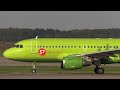 Вылет самолета Airbus A-319 S7 с девушкой-пилотом.