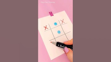 ❌⭕Tic - tac - toe game /🎨💧Magic drops #shorts #art #draw #drawing #youtubeshorts #artwork #diy