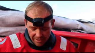 Volvo Ocean Race / Mast track repair for Dongfeng and strong tropical depression
