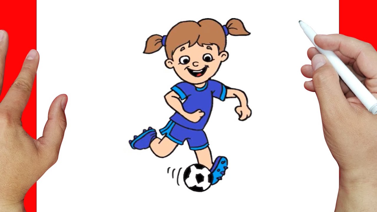 👧 👩 👩‍🦰 Como dibujar UNA NIÑA JUGANDO FUTBOL paso a paso y MUY FACIL -  Dibujos para Colorear - thptnganamst.edu.vn