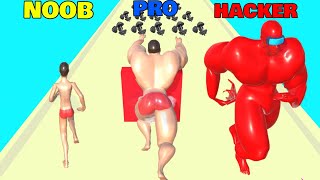 NOOB vs PRO vs HACKER in Muscle Race 3D screenshot 5