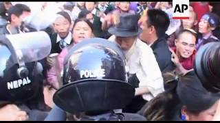 Protest by Tibetan exiles after Dalai Lama gives up political role Protest by Tibetan exiles after Dalai Lama gives up political role