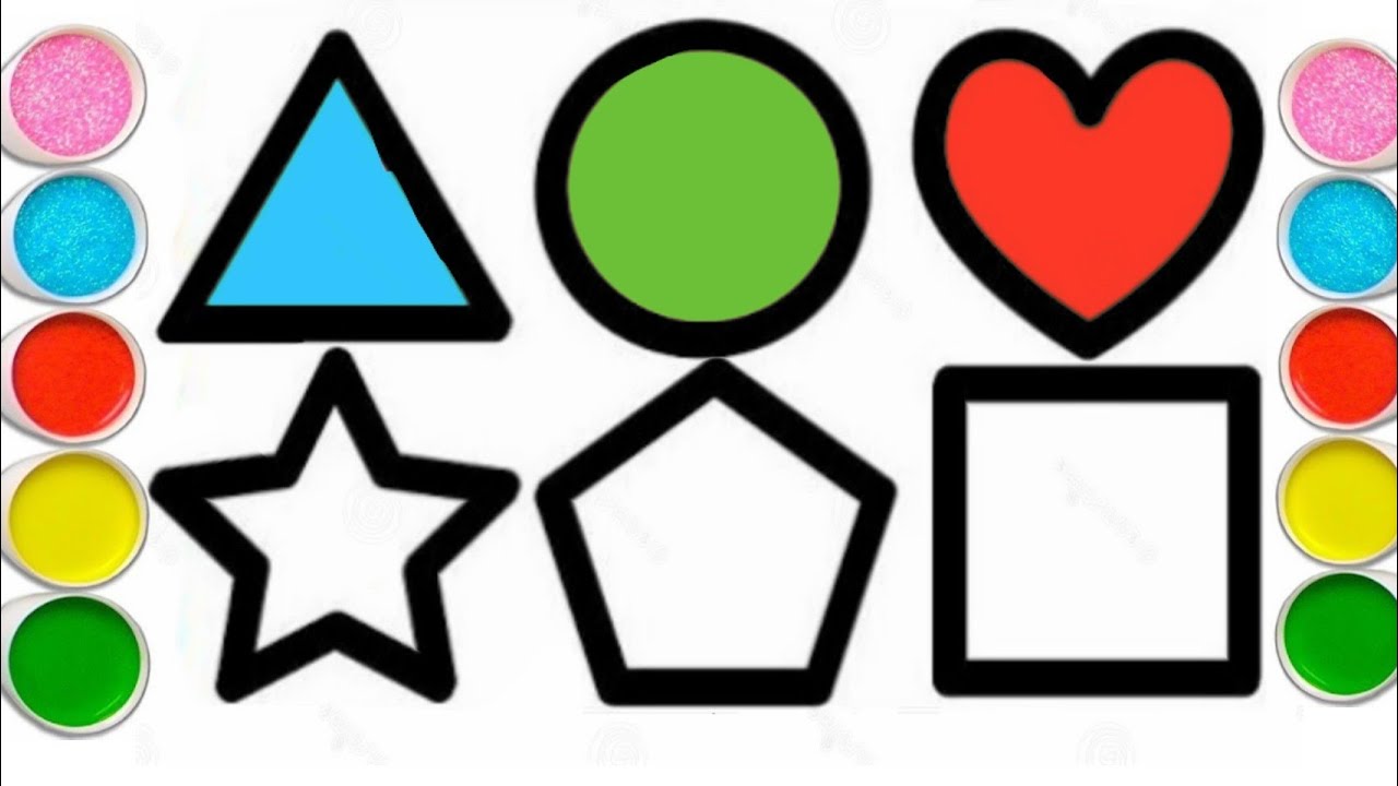 Shapes Drawing, 2D Shapes Drawing, Learn To Draw, Colors For Kids ...