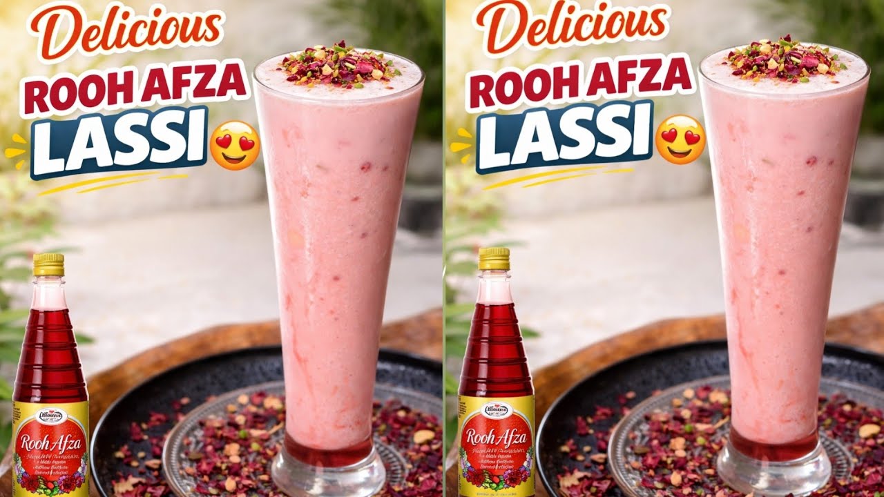 Rooh-Afza Lassi | How To Make Rooh Afza Ki Lassi | Ramzan Iftar Special Lassi | Yummi | Deligious | 
