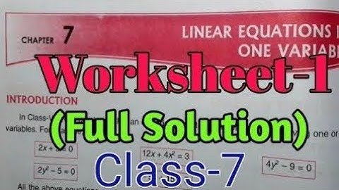 ||Linear Equation||DAV Class 7 Ch-7 Linear Equation WS-1 Part-3 Full Solution||Study With Deep||