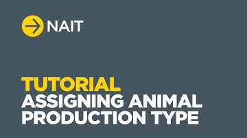 Tutorial: How to assign animal production type in the NAIT system