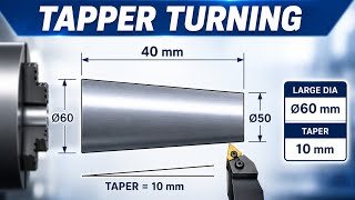 CNC Taper Turning Program | Ø60 to Ø50 in 40mm Length | Full Tutorial 🔥