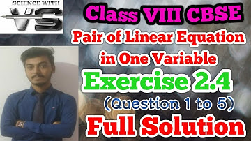Class 8 VIII Maths NCERT Linear Equation in one Variable Exercise 2.4 Part 1 SciencewithVS