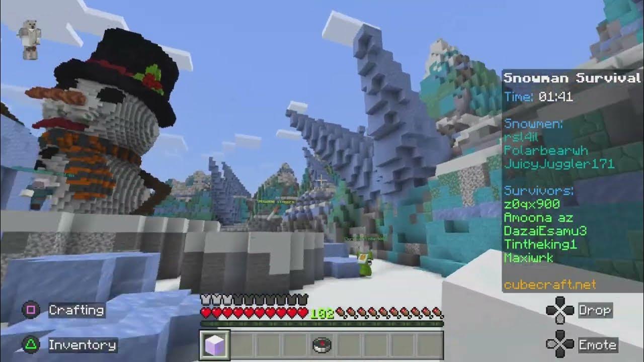 Snowman survival first time playing (Cubecraft) YouTube