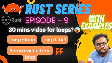 Rust Series Episode-09 | Loop - loop | Loop labels | Return value from loop | while, for loops