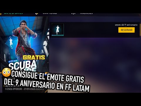INICIA SESION para CONSEGUIR el EMOTE GRATIS DEL 9 ANIVERSARIO SCUBA en FF LATAM 👀 *emote gratis*