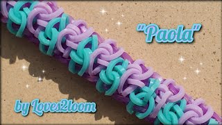 Paola Rainbow Loom Bracelet Tutorial ( 3 bars wide)