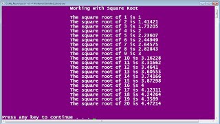 C++ Square root Tutorial Using For Loop