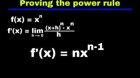 Proving the power rule for derivatives