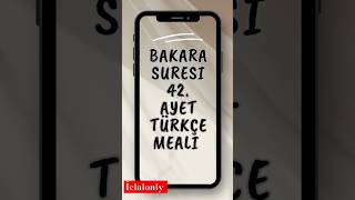 Bakara Suresi 42. Ayet Türkçe Meali, #kuran #meal #quran