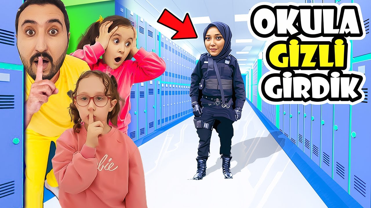 GİZLİCE OKULA GİRDİK !! BAHAR BANU ALYA OKULDA  GÜVENLİKTEN KAÇIŞ !!