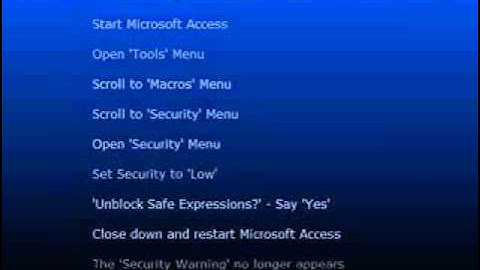 Microsoft Access   Remove Security Warning