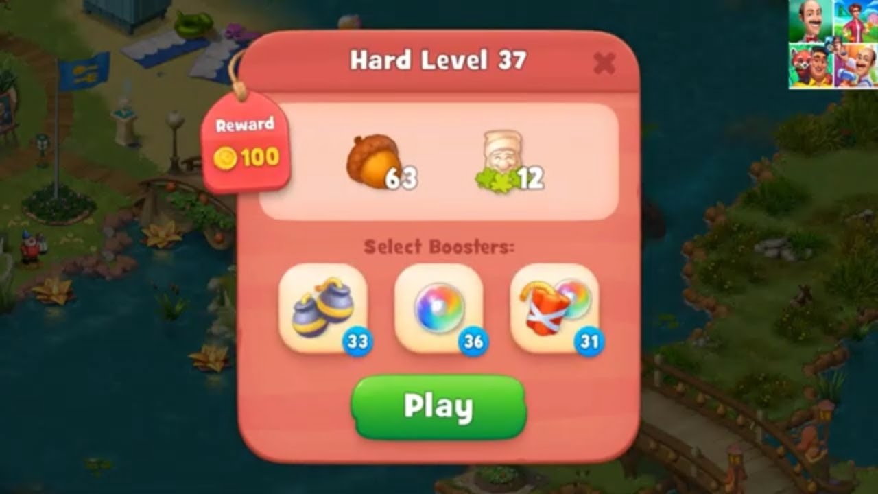 Gardescapes Gameplay Hard Level 37 - No Booster - 10 Moves