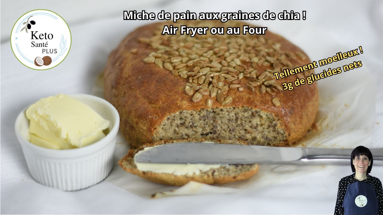 TELLEMENT BON !!! Miche de pain aux graines de chia CUISSON au Air Fryer ou au FOUR