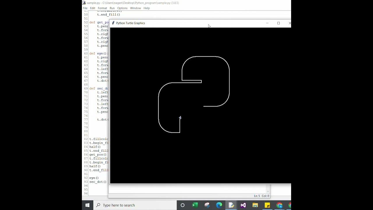 how to draw python logo using turtle graphic #python #image #beginners ...