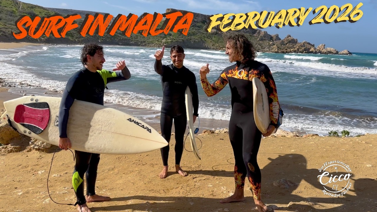 Surfing in Malta – February 2026 | Sunny Winter Surf Session 🌞🌊