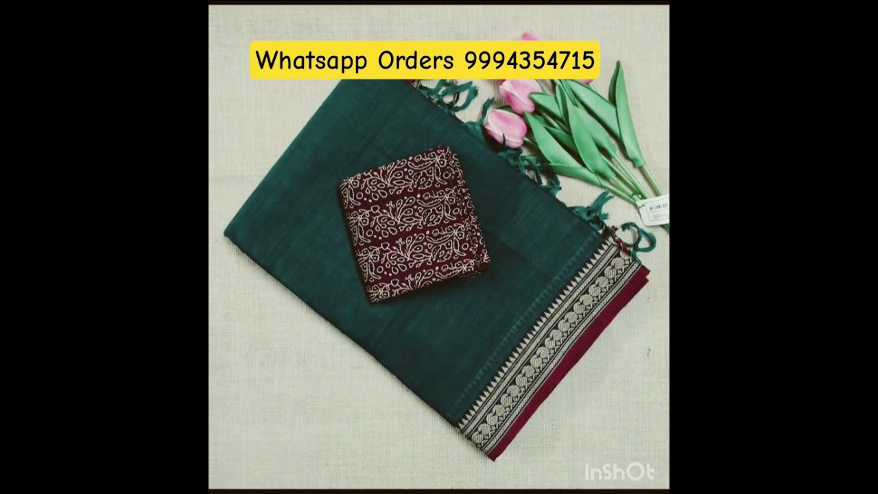 Narayanpet Mercerized Cotton Sarees 120 Counts l Saree 1149 l Blouse 120 PadmavathiSarees 9994354715