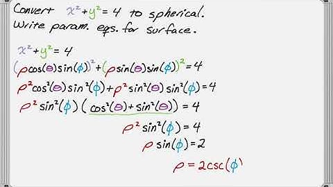 Converting to Spherical Coordinates: Right Circular Cylinder