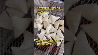How the 3D pellet triangle shape Fryums frying Products making from food extrusion machinery