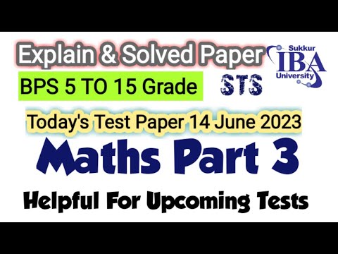 Intermediate Category Math Solved Test Paper | STS BPS 5 TO 15 GRADE ...