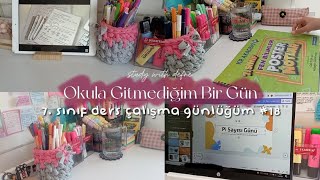 Okula Gitmediğim Bir Gün💜 | 7. Sınıf Ders Çalışma Günlüğüm🧚‍♀️